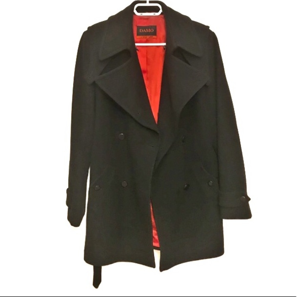 Vintage cachemire & wool blend black jacket size 10